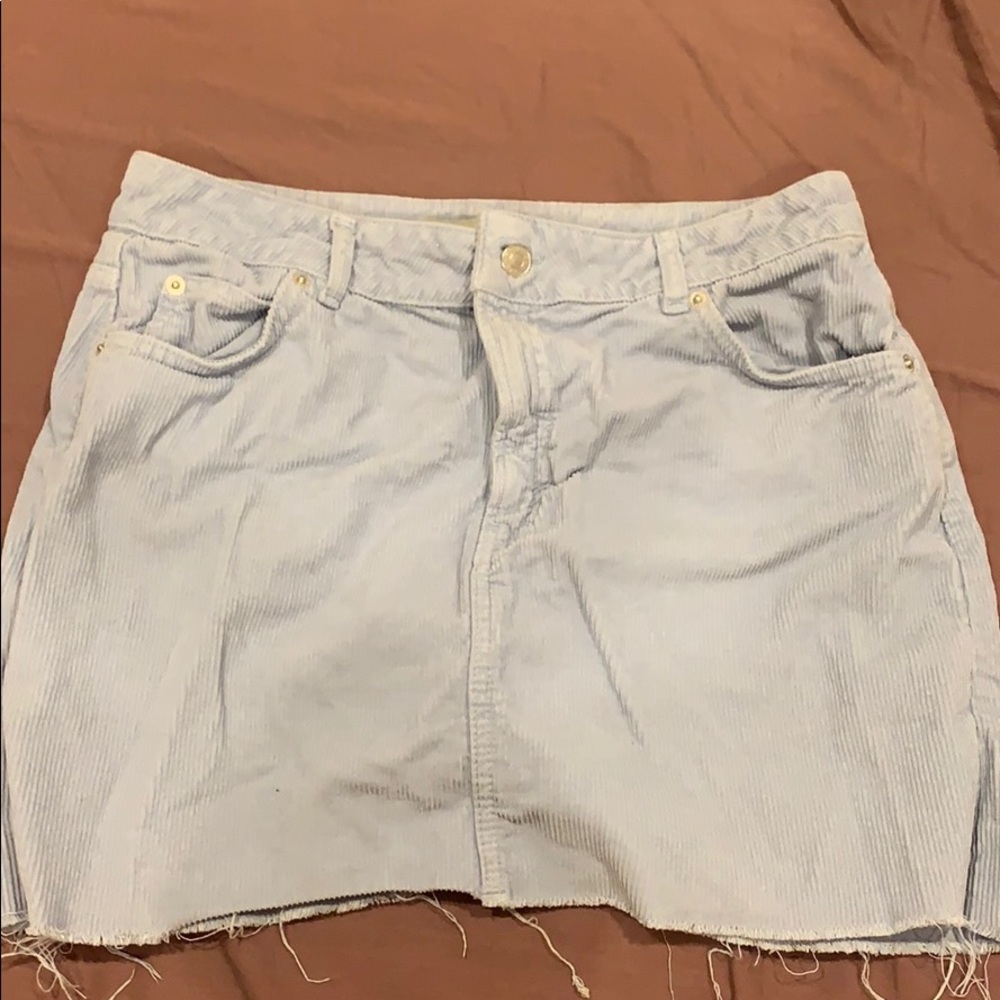 TopShop blue corduroy skirt